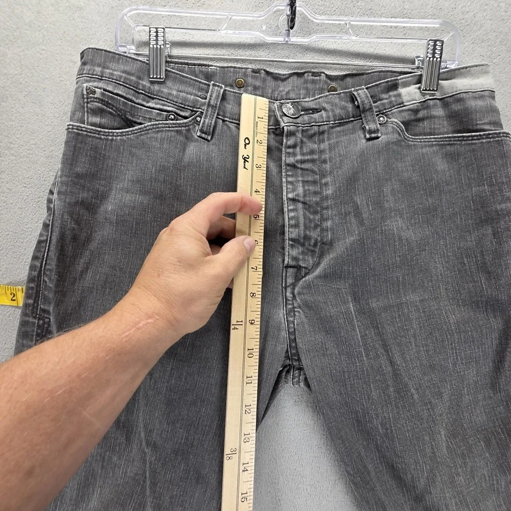 Vintage Levis Blue Star Jeans Mens 34x34 Gray Charcoal Wash Zip Fly Engineered